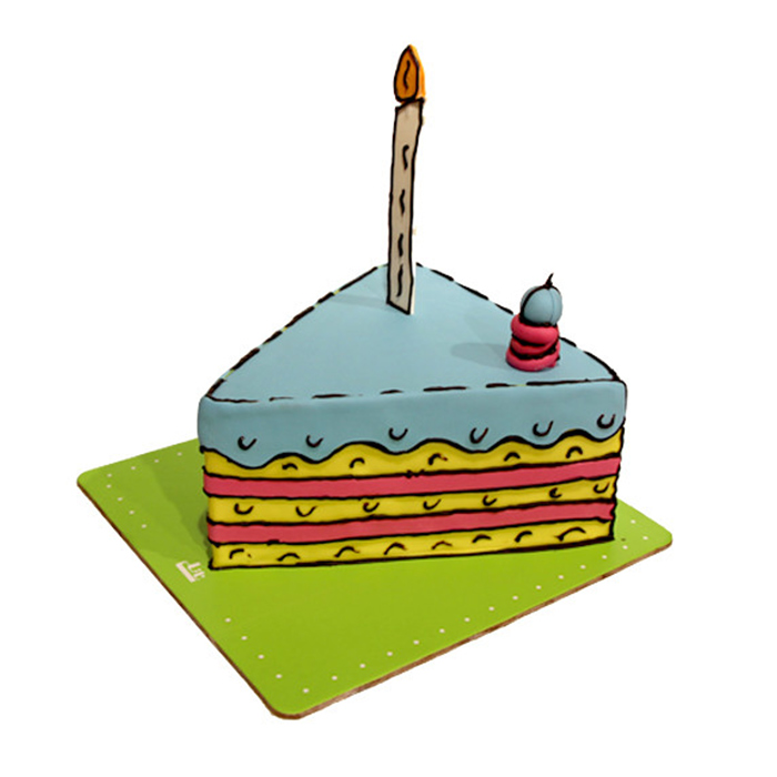 Cake slice with cream and cherries. Cute illustration in cartoon flat  style. Happy Birthday greeting card design element. Vanilla and chocolate  cake 5734120 Vector Art at Vecteezy