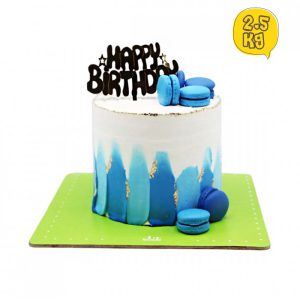کیک تولد ماکارون آبی